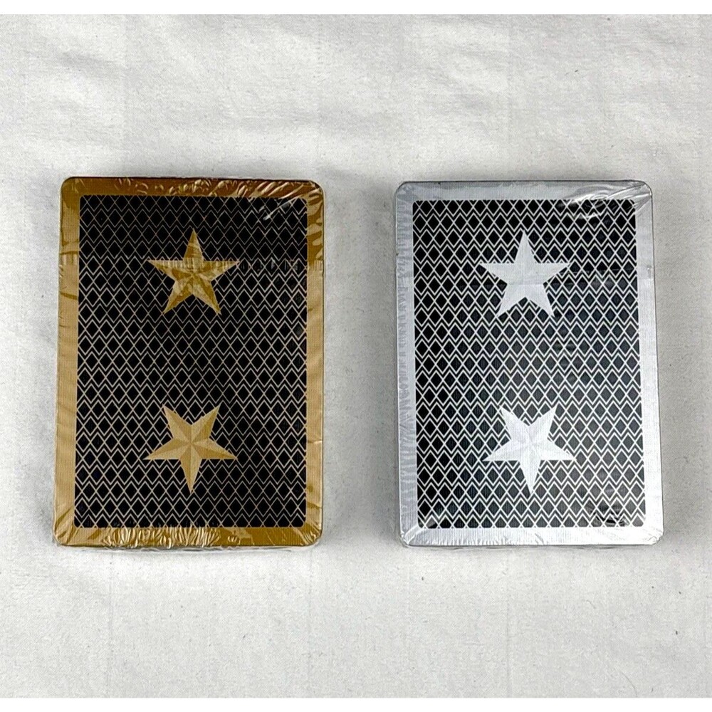 5 Star Playing Cards 2 Decks 1 Gold & 1 Silver Casino Quality OPEN BOX